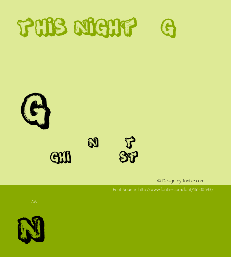 This Night Regular Version 001.000 Font Sample