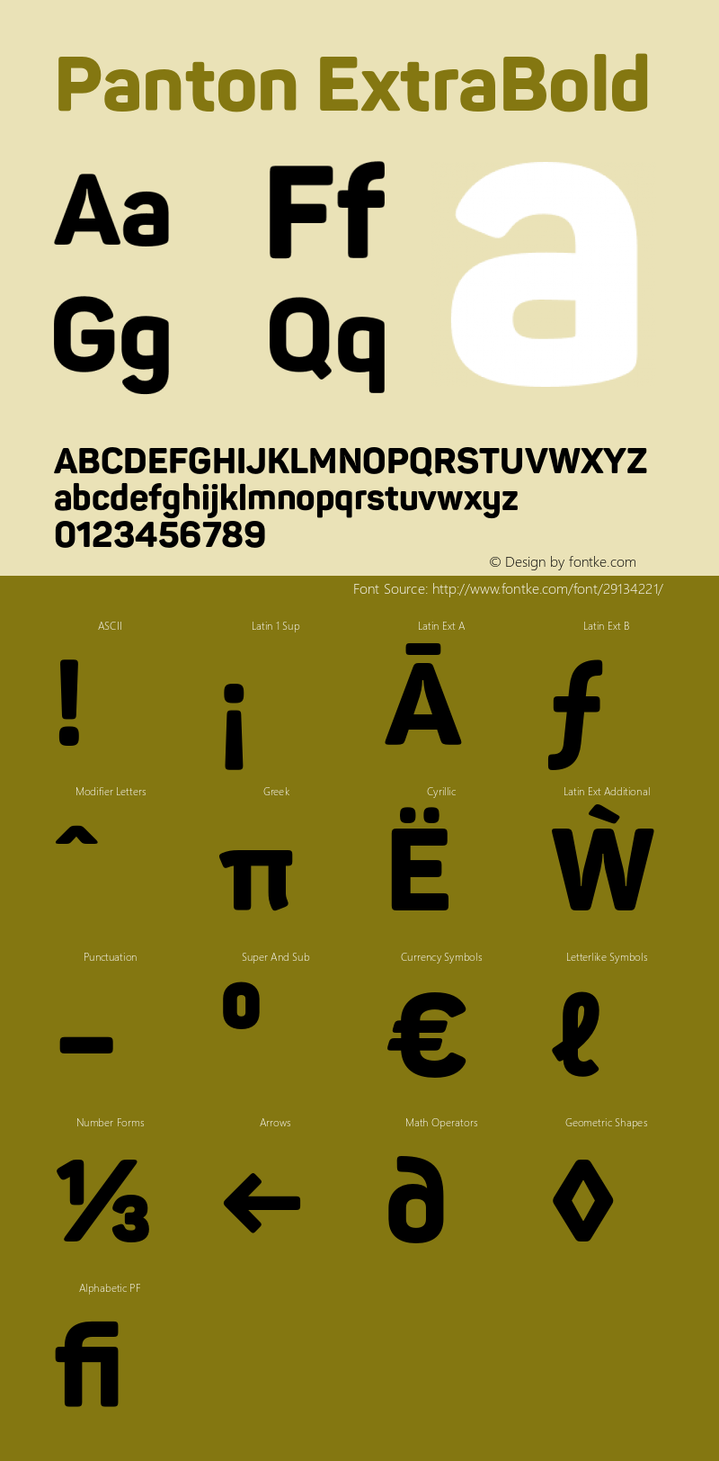 Panton ExtraBold Version 1.000;PS 001.000;hotconv 1.0.70;makeotf.lib2.5.58329 Font Sample