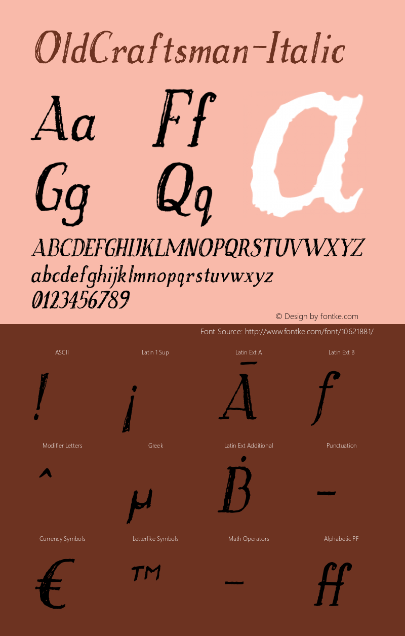 OldCraftsman-Italic ☞ Version 1.000;com.myfonts.easy.sebastian-cabaj.old-craftsman.italic.wfkit2.version.47n2 Font Sample