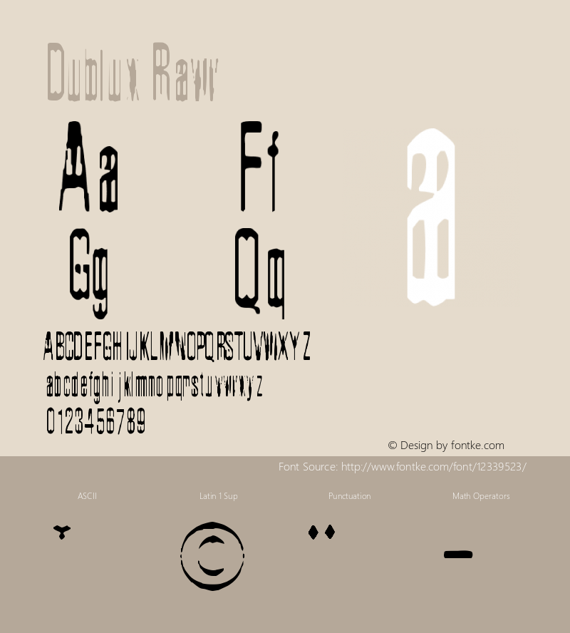 Dublux Raw Version 001.000 Font Sample