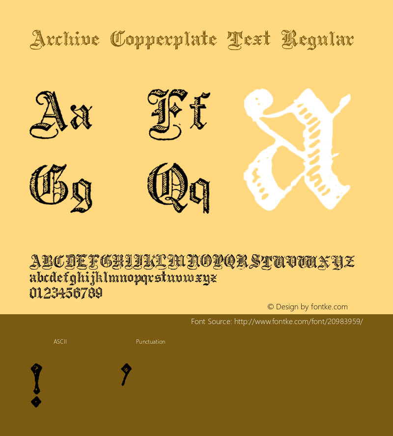 Archive Copperplate Text Version 1.000;PS 001.000;hotconv 1.0.38 Font Sample