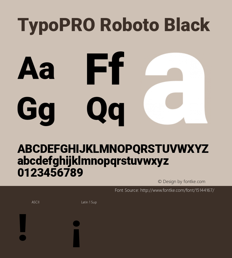 TypoPRO Roboto Black Version 2.000980; 2014 Font Sample