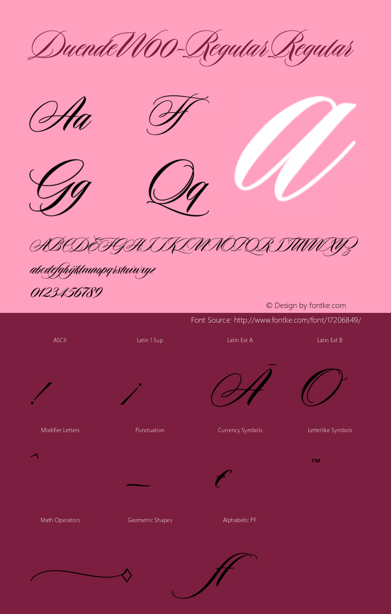 DuendeW00-Regular Regular Version 1.00 Font Sample