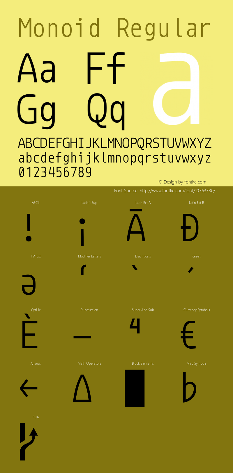 Monoid Regular Version 0.52 Font Sample