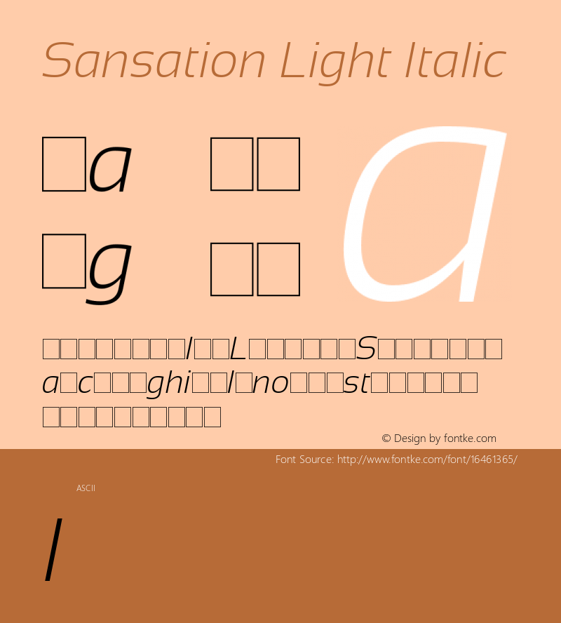 Sansation Light Italic Version 1.31 Font Sample