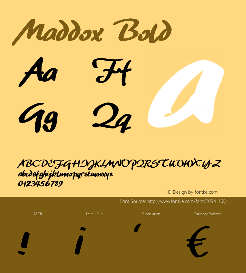 Maddox-Bold Version 1.000;PS 001.001;hotconv 1.0.56 Font Sample
