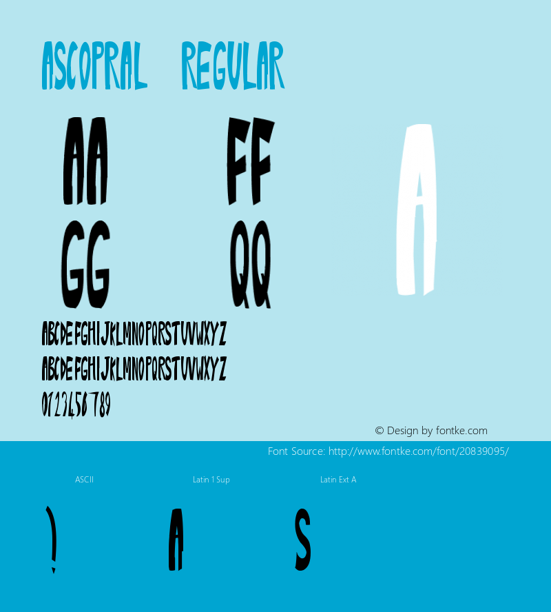 Ascopral Version 001.001 Font Sample