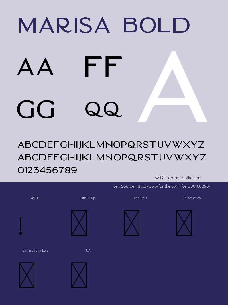 Marisa Bold Version 1.002;Fontself Maker 3.3.0 Font Sample