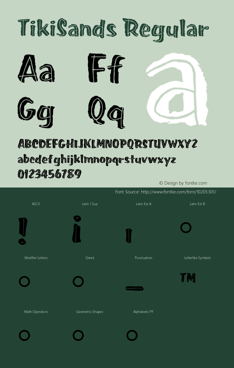 TikiSands Regular 001.000 Font Sample