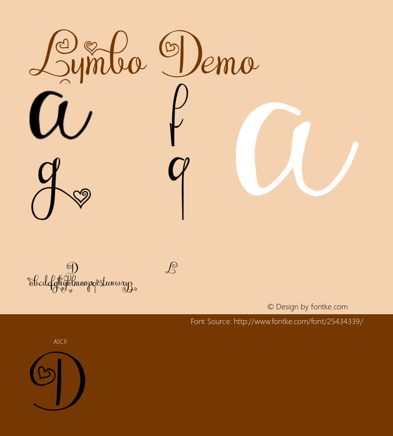 Lymbo Demo Version 0.00;March 24, 2018;FontCreator 11.5.0.2422 32-bit Font Sample