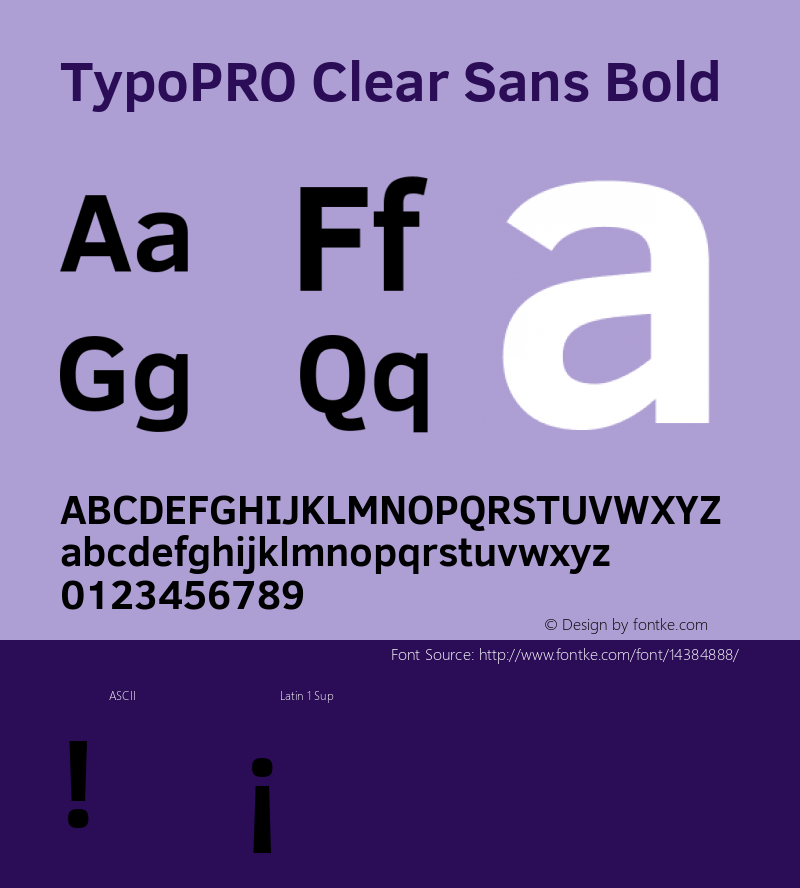 TypoPRO Clear Sans Bold Version 1.00 Font Sample