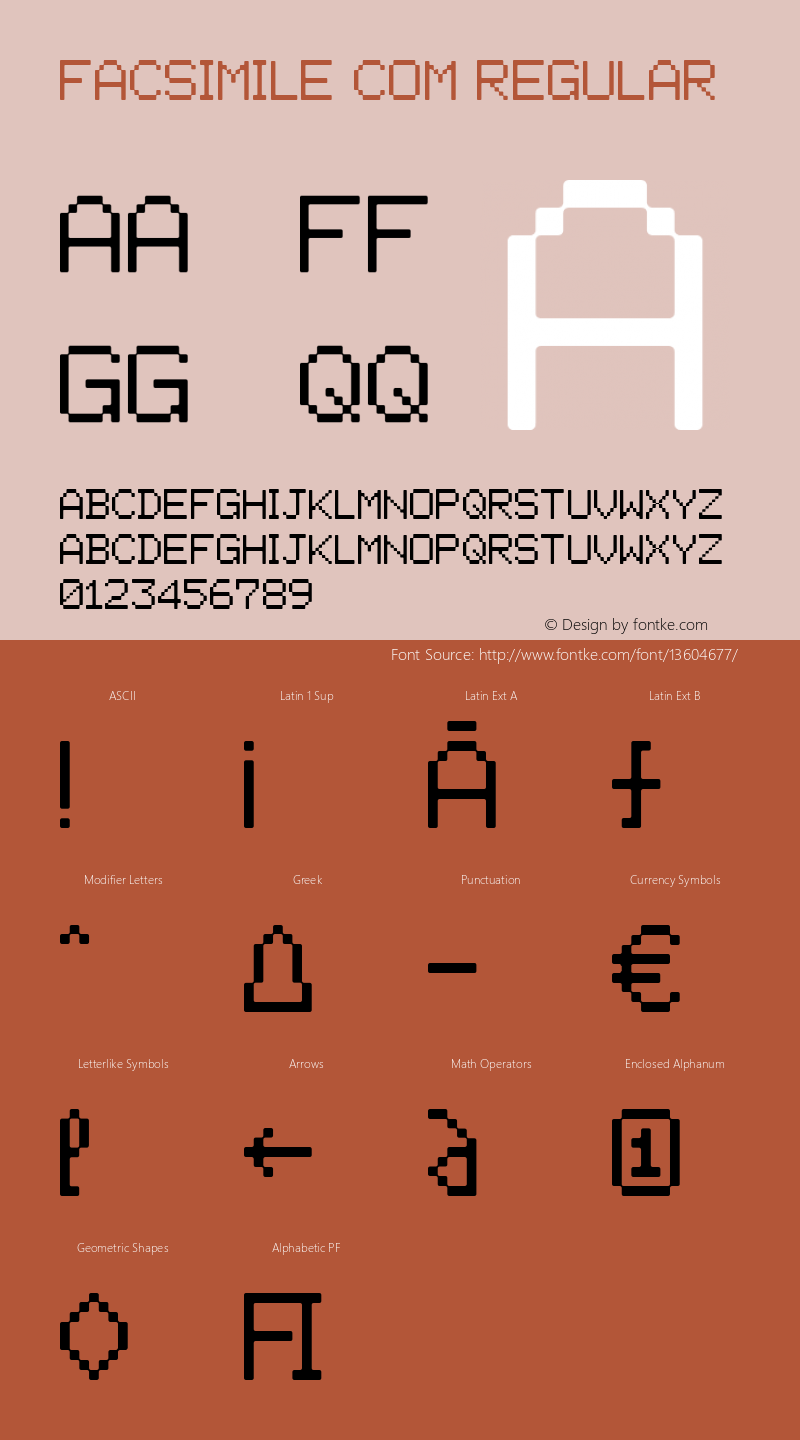 Facsimile Com Regular Version 1.20 Font Sample