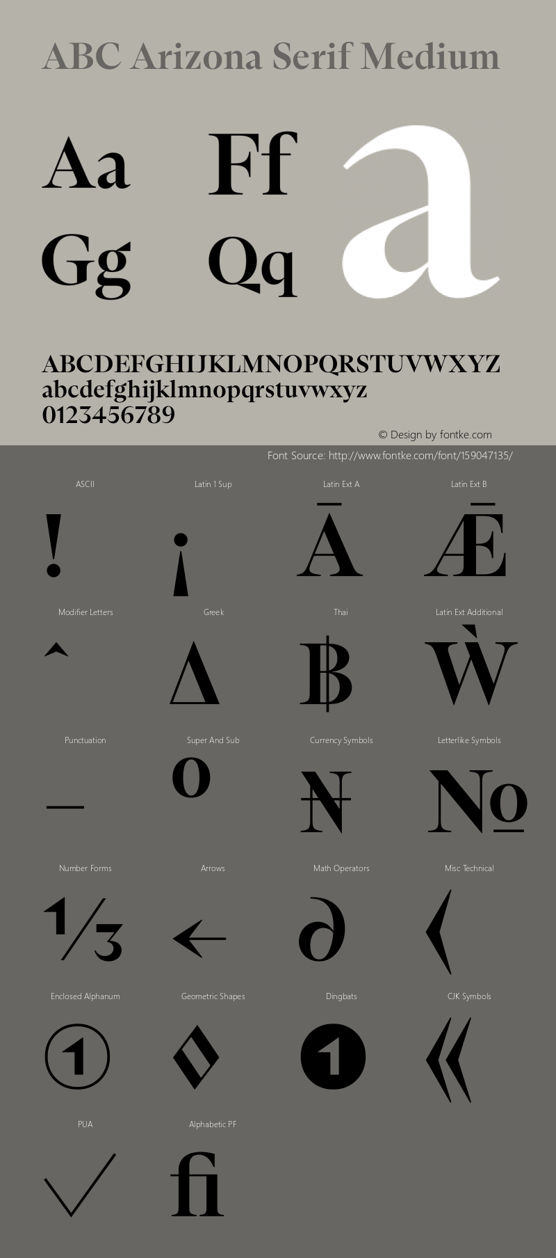 ABC Arizona Serif Medium Version 1.000; wf-rip Font Sample