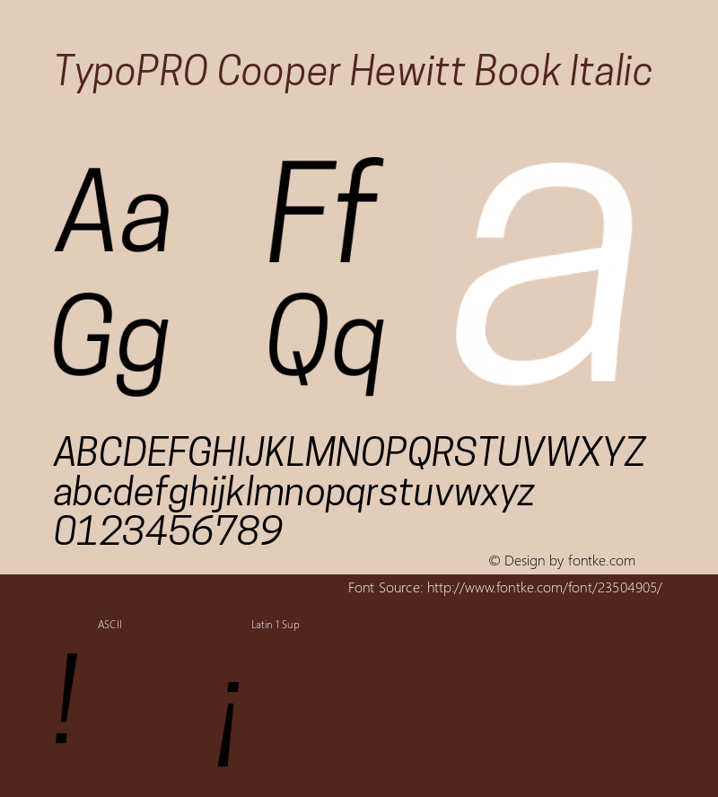 TypoPRO Cooper Hewitt 1.000 Font Sample