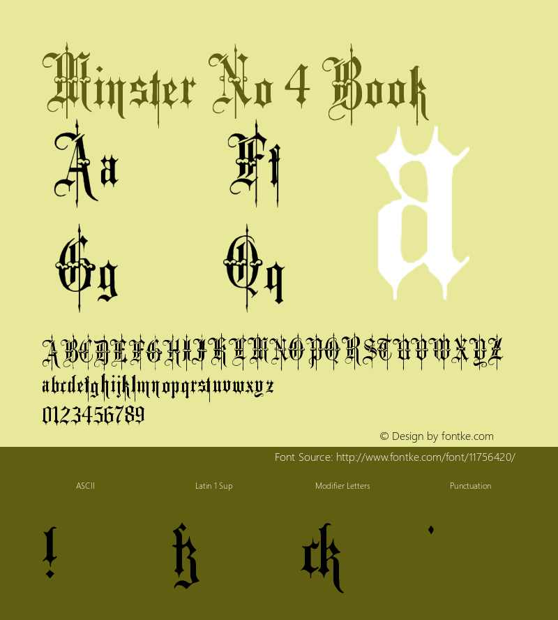 Minster No 4 Book Version 1.0; 2002; initial r Font Sample