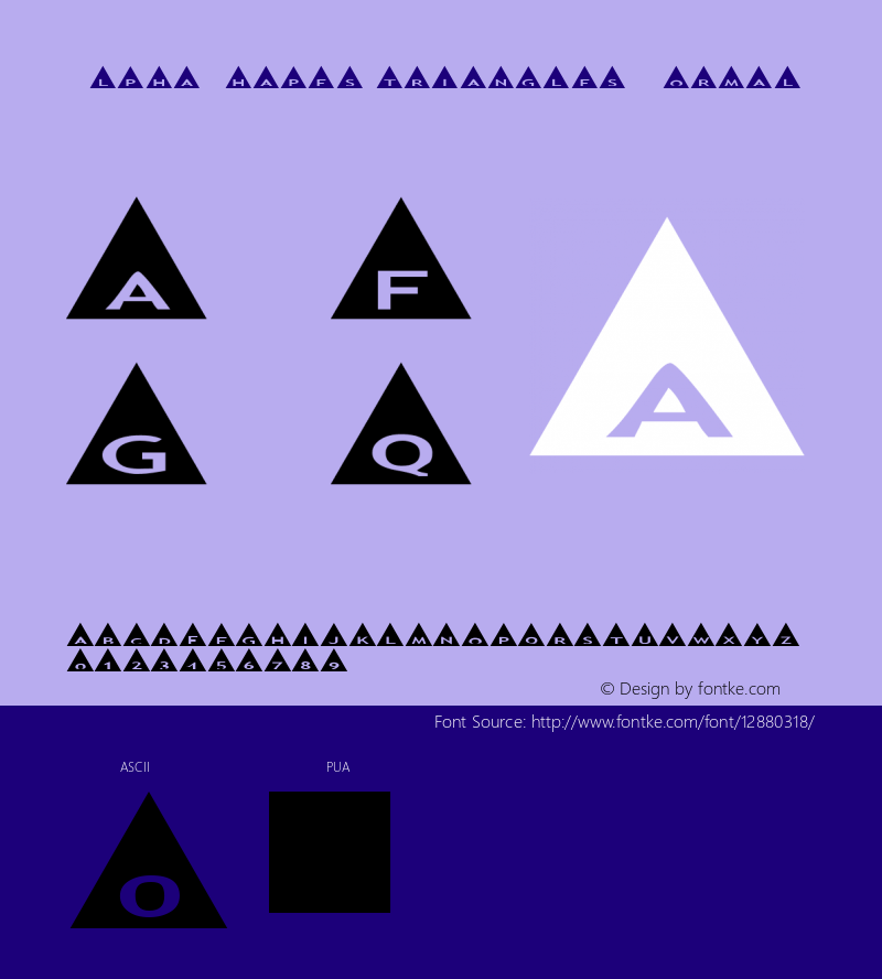 AlphaShapes triangles Normal 2.0 - October 2005 - freeware font Font Sample