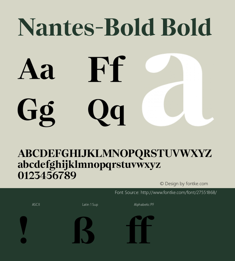 Nantes-Bold Version 1.0 Font Sample