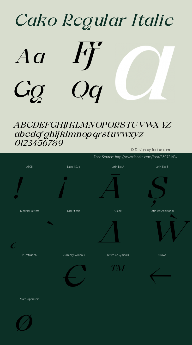 Cako Regular Italic Version 1.000 | B-MOD Font Sample