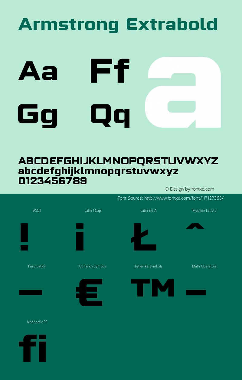 Armstrong Extrabold Version 1.00;February 17, 2021;FontCreator 13.0.0.2672 64-bit Font Sample