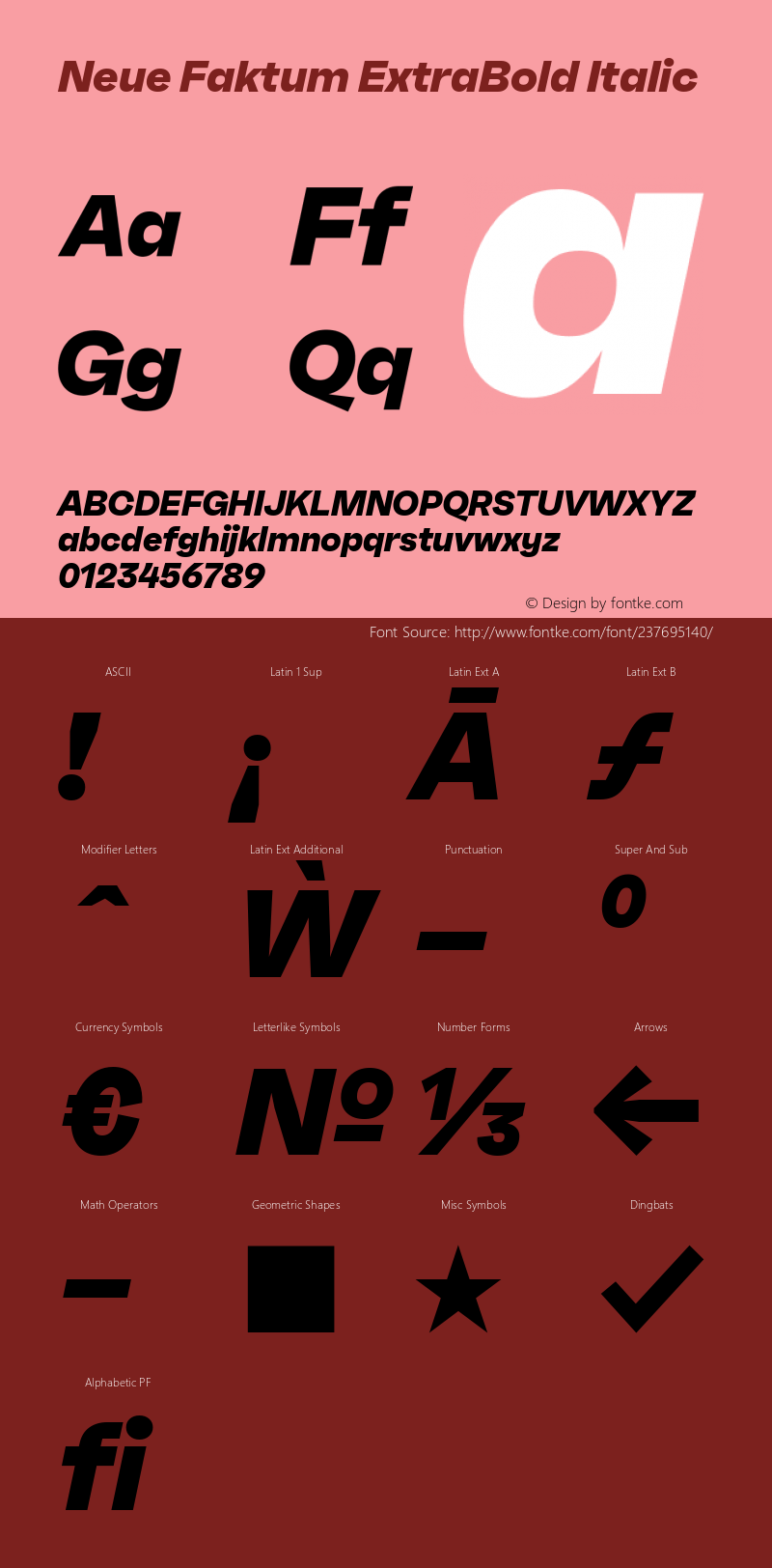 Neue Faktum ExtraBold Italic Version 1.000图片样张
