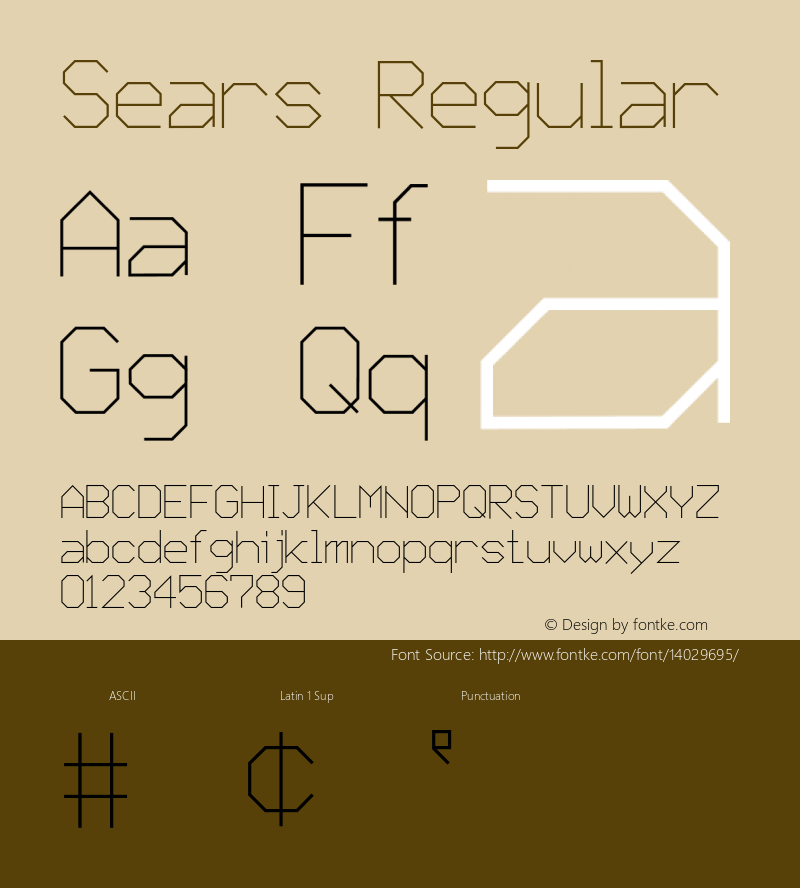 Sears Regular Version 001.000 Font Sample