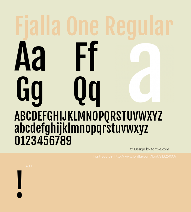 Fjalla One Regular  Font Sample