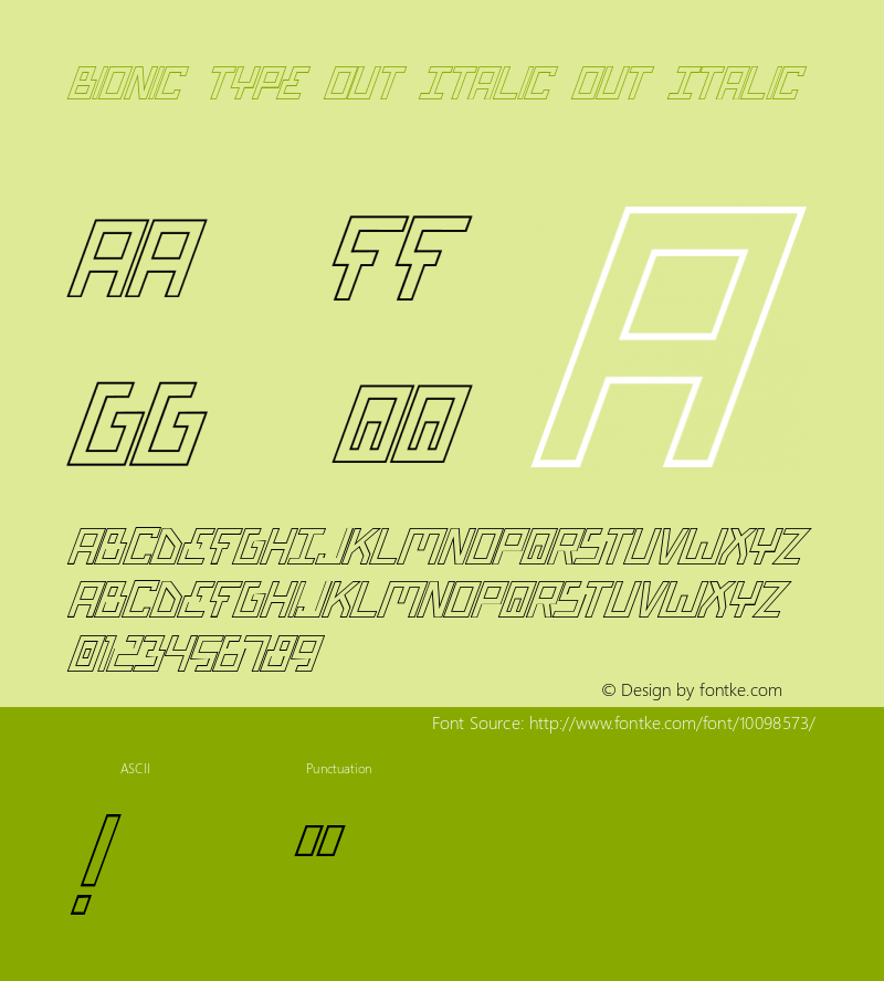 Bionic Type Out Italic Out Italic 1 Font Sample