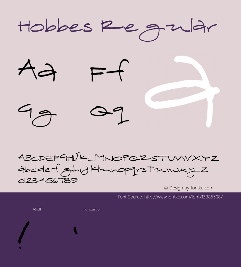 Hobbes Regular Version 1.01 May 5, 2006 Font Sample