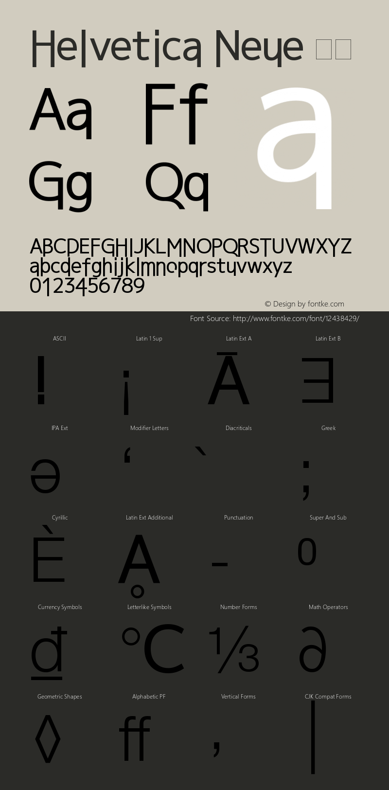 Helvetica Neue 细体 10.0d35e1 Font Sample