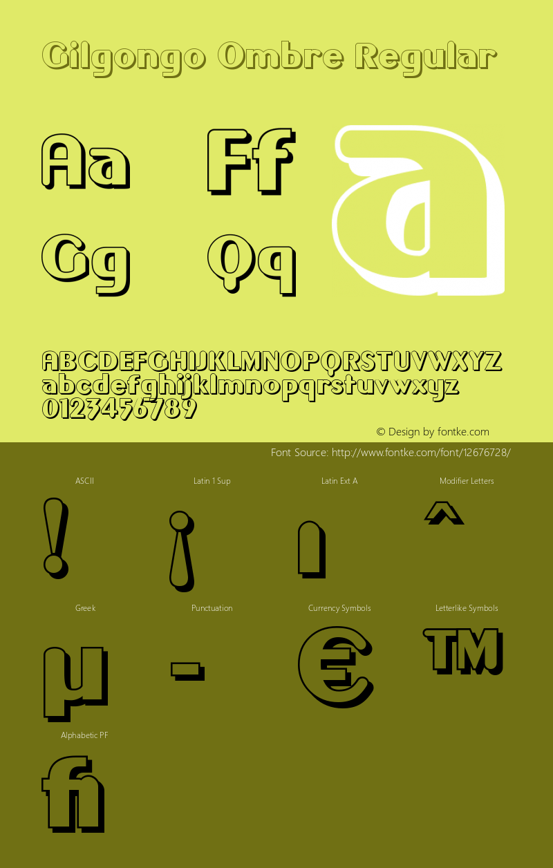 Gilgongo Ombre Regular 1.0 Font Sample