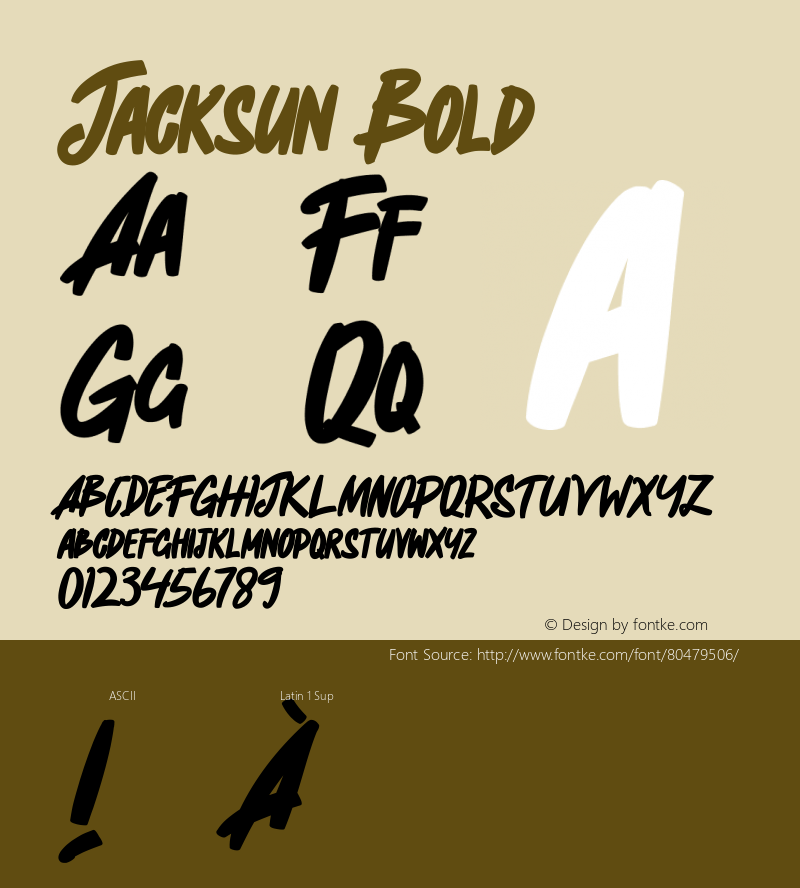 Jacksun Bold Version 001.000 Font Sample