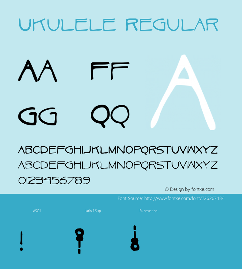 Ukulele Version 1.00 June 25, 2011, initial release Font Sample