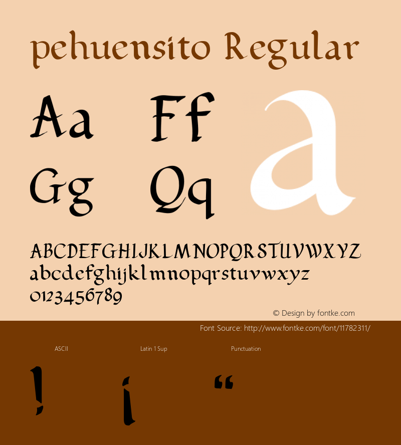 pehuensito Regular Version 1.0 Font Sample