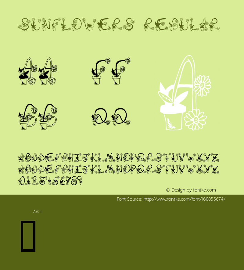 Sunflowers Macromedia Fontographer 4.1 2001-04-04 Font Sample