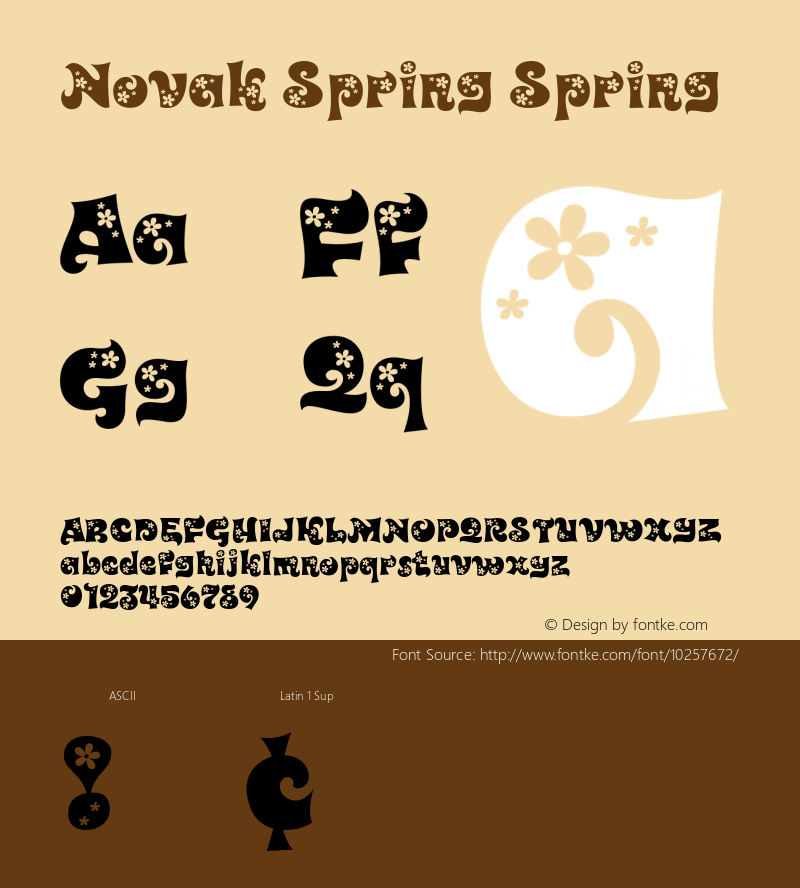 Novak Spring Spring Macromedia Fontographer 4.1 2005-09-16 Font Sample