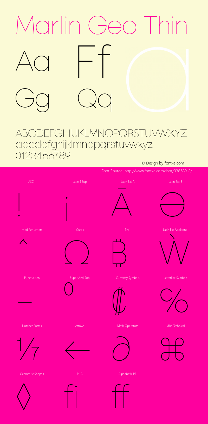 MarlinGeo-Thin Version 1.000 Font Sample