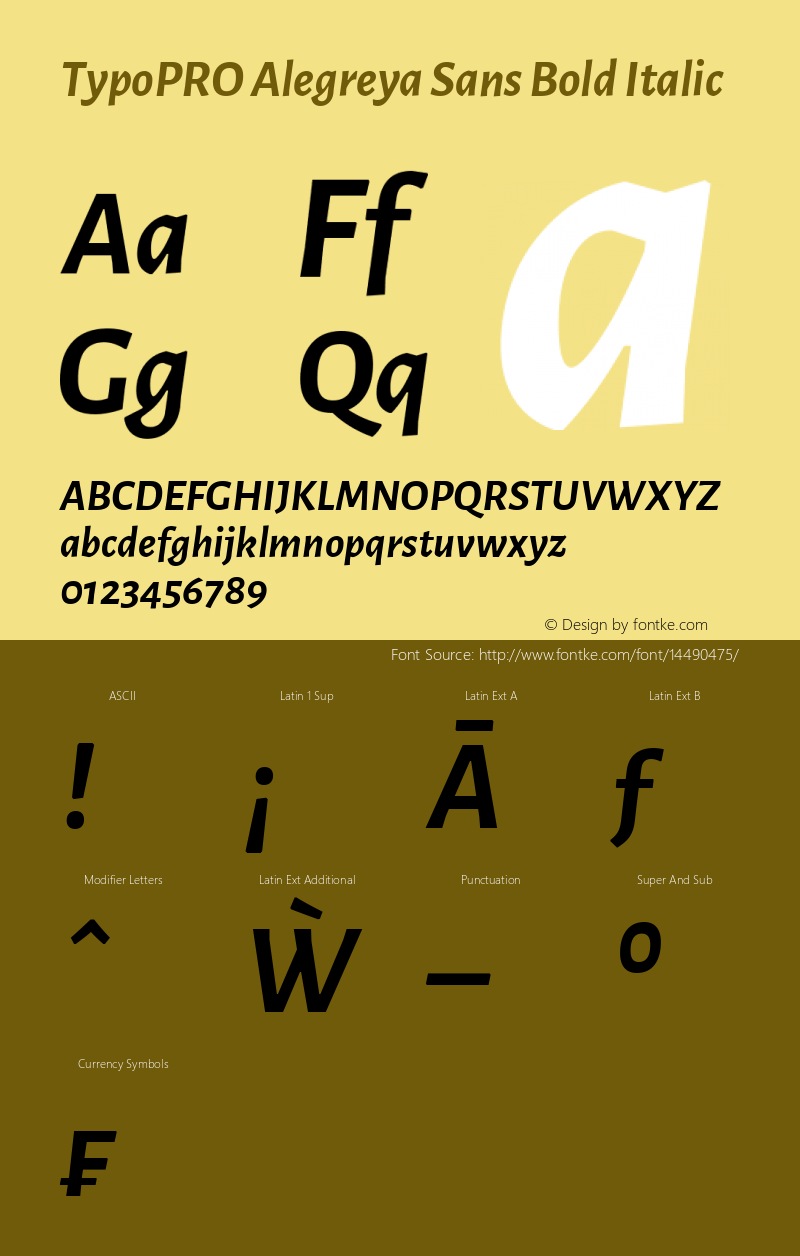 TypoPRO Alegreya Sans Bold Italic Version 1.000;PS 001.000;hotconv 1.0.70;makeotf.lib2.5.58329 DEVELOPMENT Font Sample