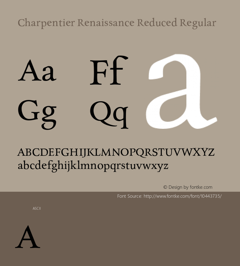 Charpentier Renaissance Reduced Regular Version 3.019 Font Sample