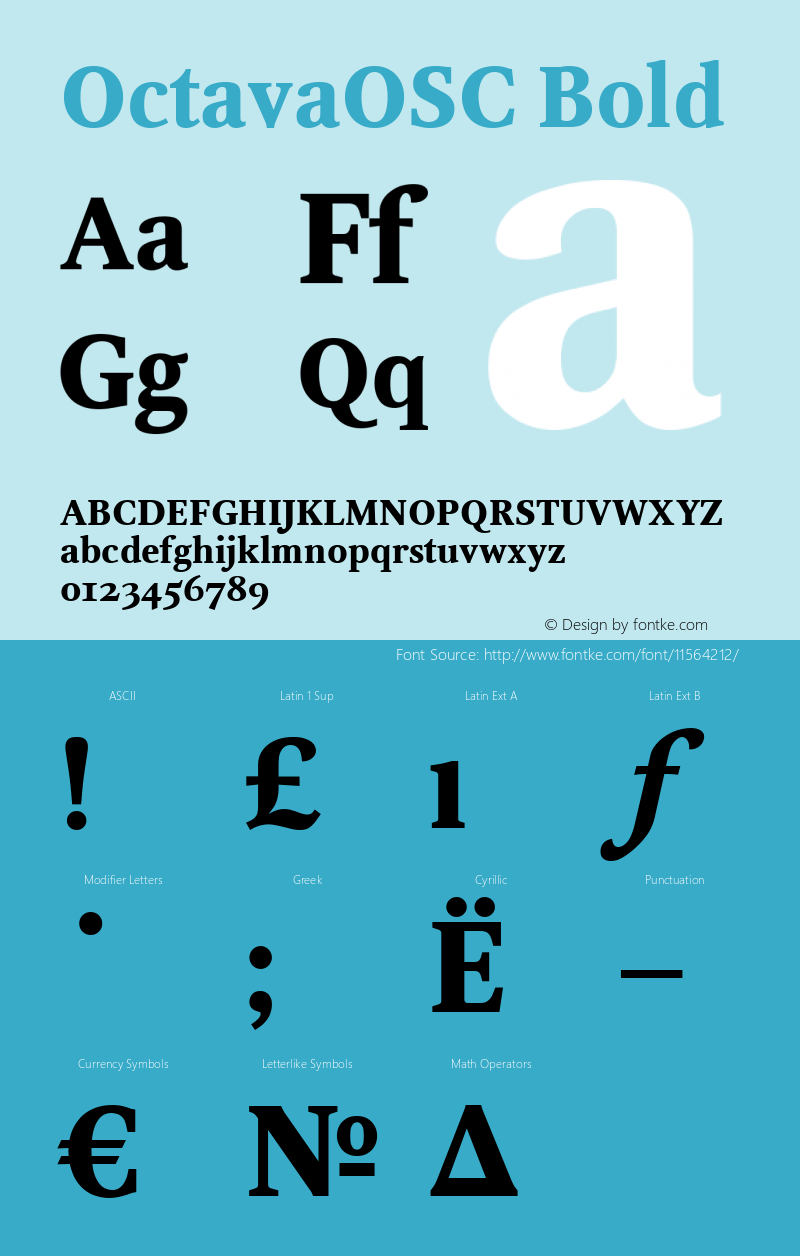 OctavaOSC Bold Version 001.000 Font Sample