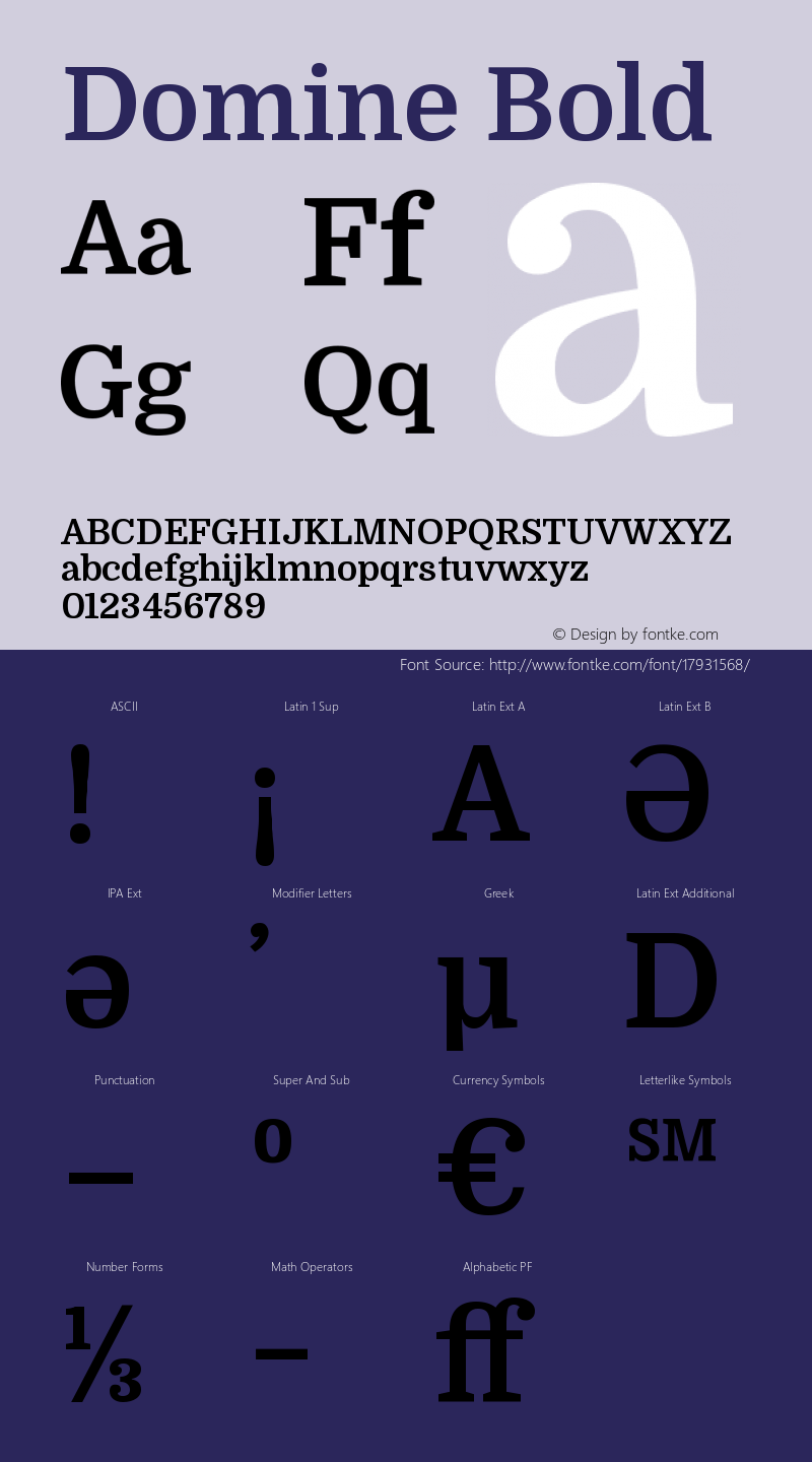 Domine Bold Version 1.000; ttfautohint ( Font Sample