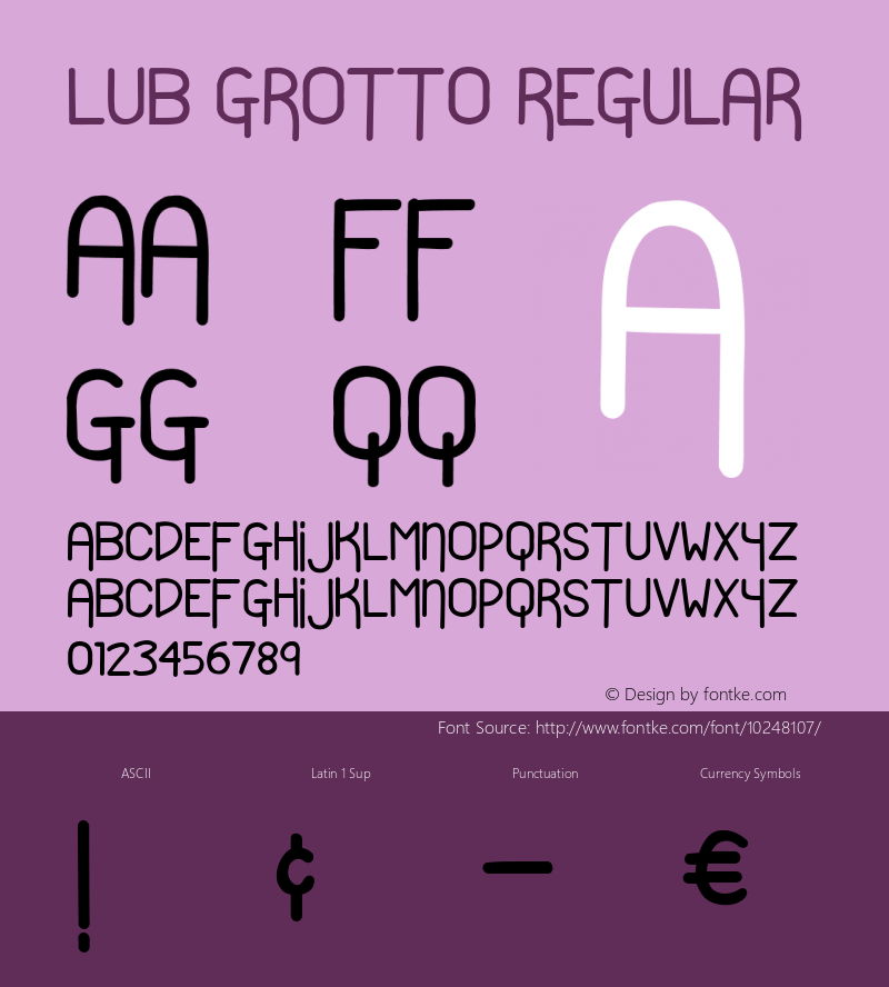 Lub Grotto Regular Version 1.0 Font Sample