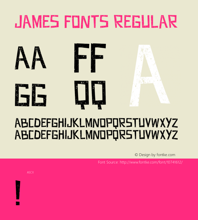 JAMES FONTS Regular Version 1.000 Font Sample