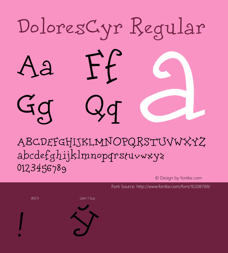 DoloresCyr Regular 1.000 Font Sample