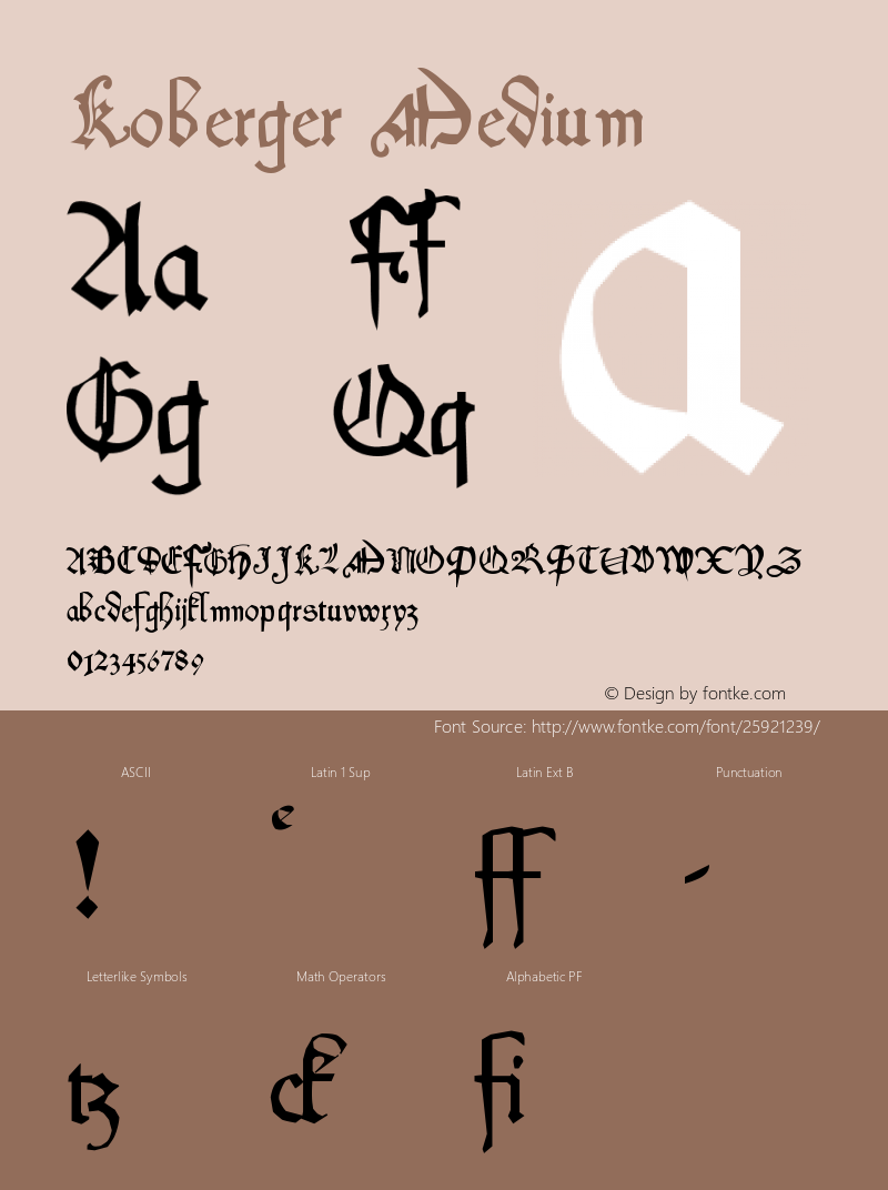 Koberger Version 001.001 Font Sample