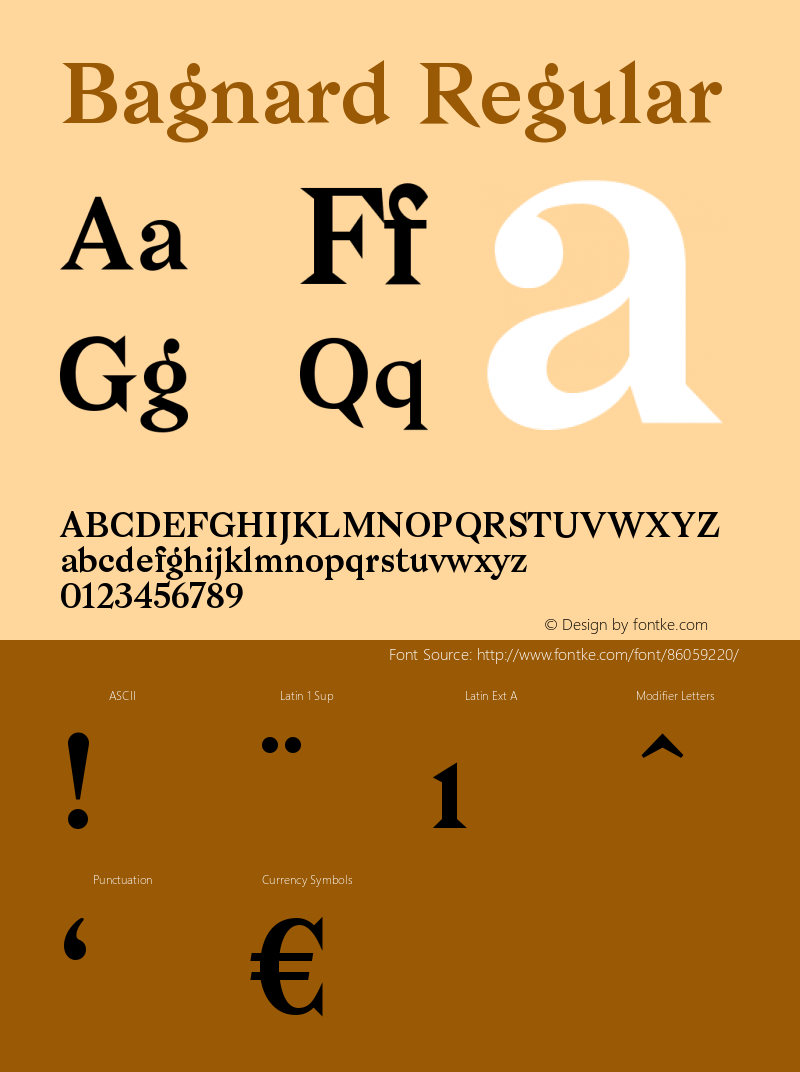 Bagnard 1.000 Font Sample