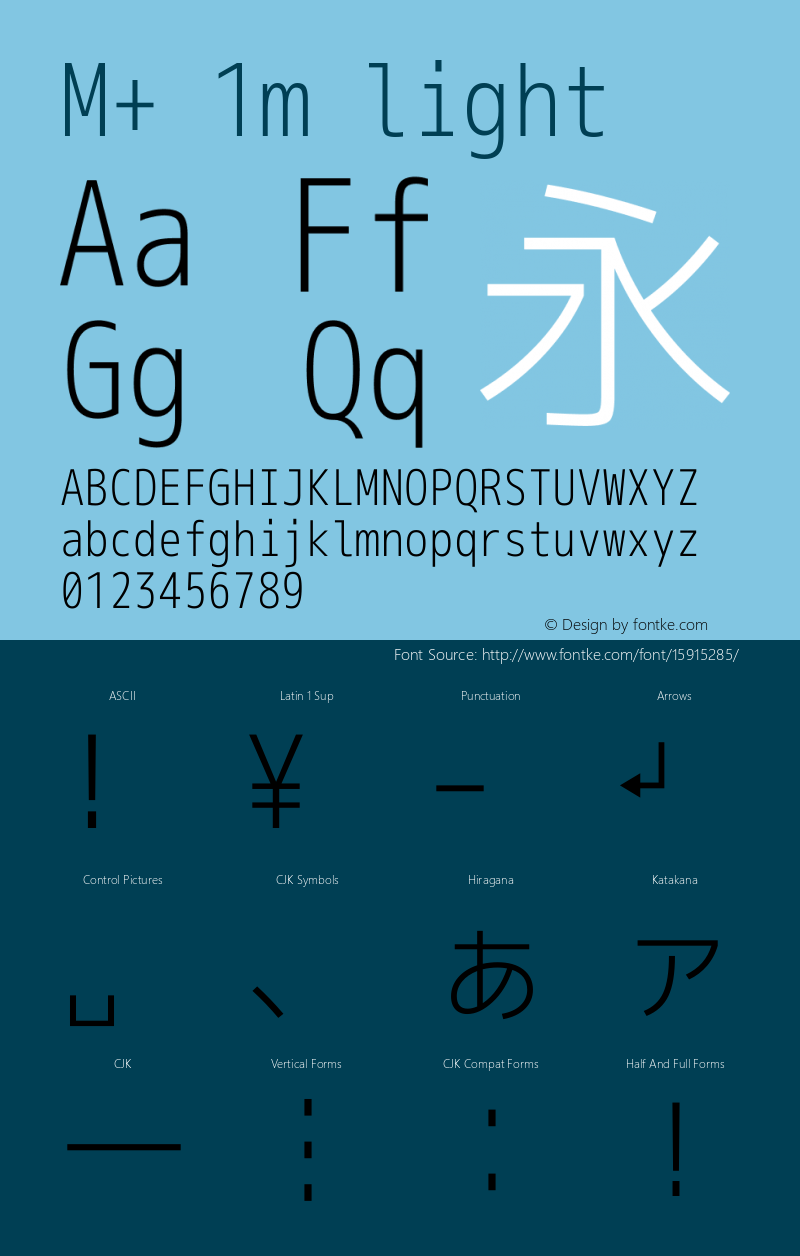 M+ 1m light Version 1.018;Nerd Fonts 0.6 Font Sample