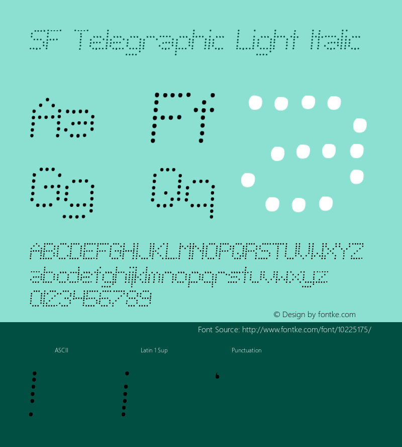 SF Telegraphic Light Italic Version 1.1 Font Sample