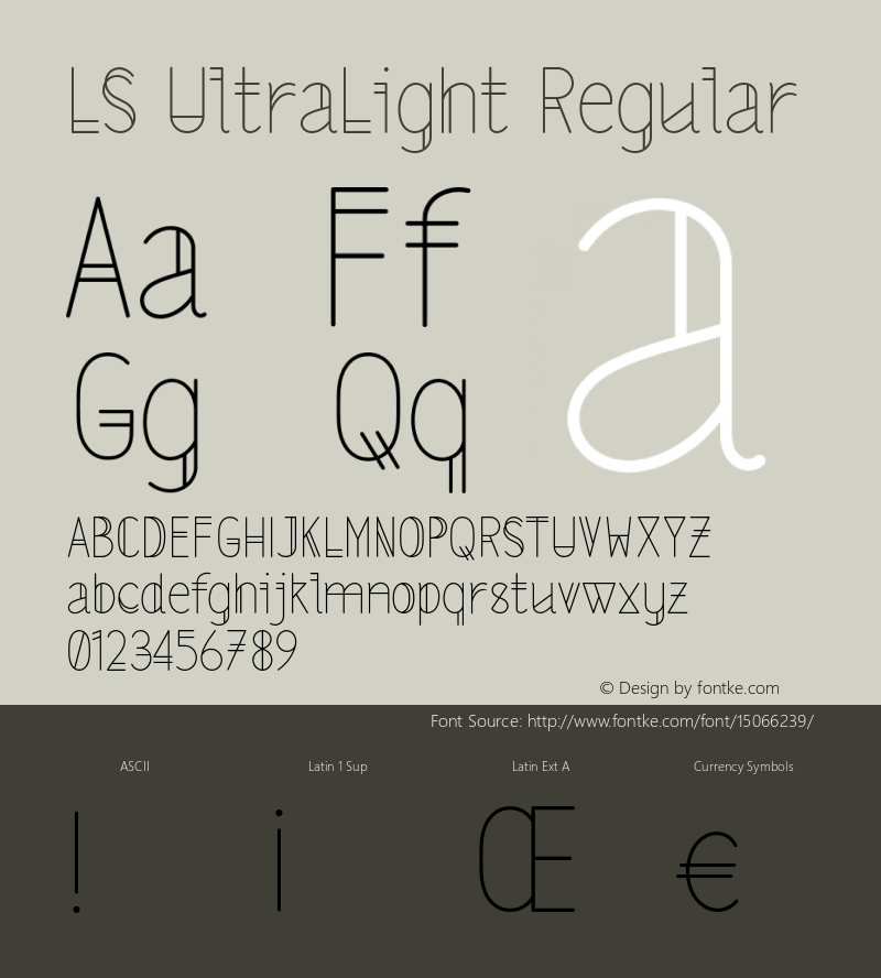 LS UltraLight Regular Version 1.001;PS 001.001;hotconv 1.0.70;makeotf.lib2.5.58329 Font Sample