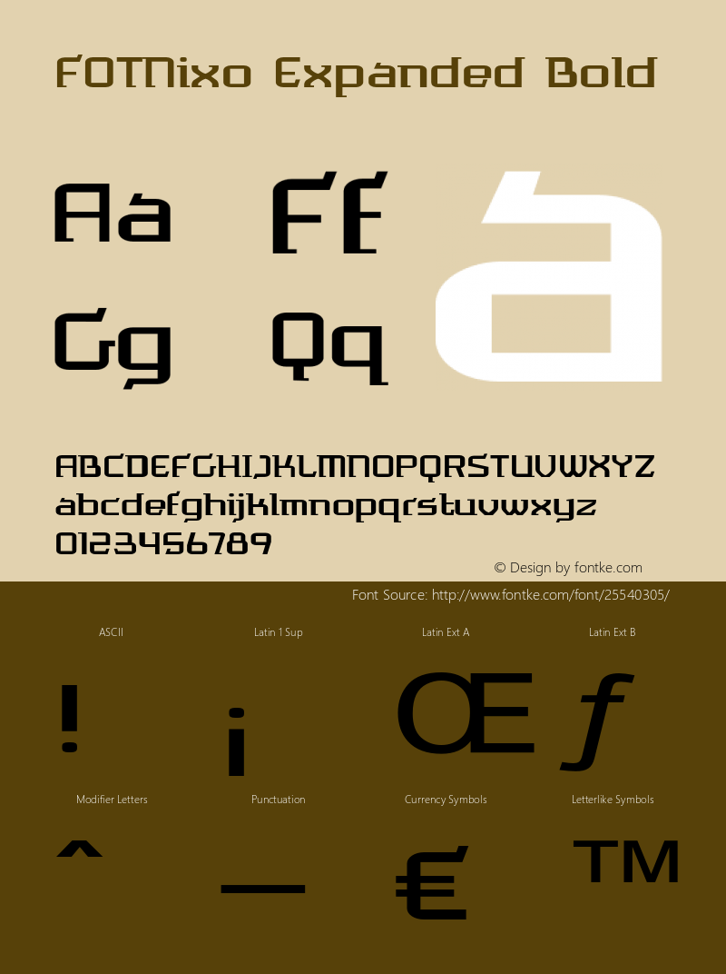 FOTNixo-ExpandedBold Version 1.000 Font Sample