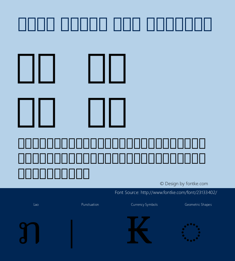 Noto Serif Lao Version 1.900 Font Sample